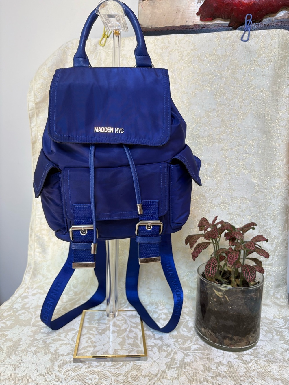 Madden NYC Compact Royal Blue Nylon Backpack